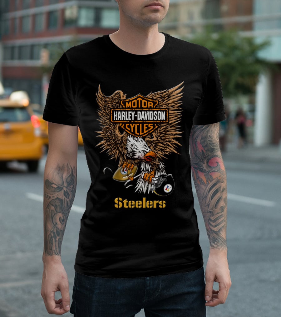 Harley Davidson Cycles Pittsburgh Steelers Eagle T-Shirt