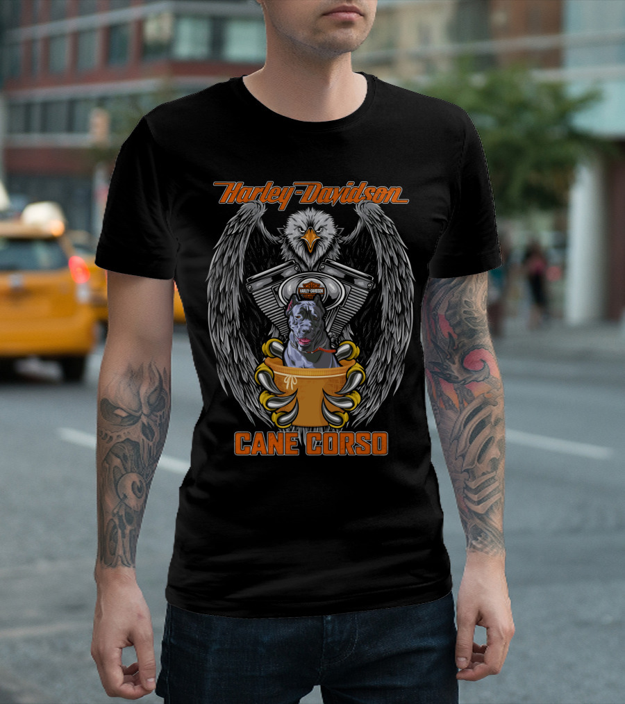 Harley Davidson Cane Corso Eagle Engine Art T-Shirt