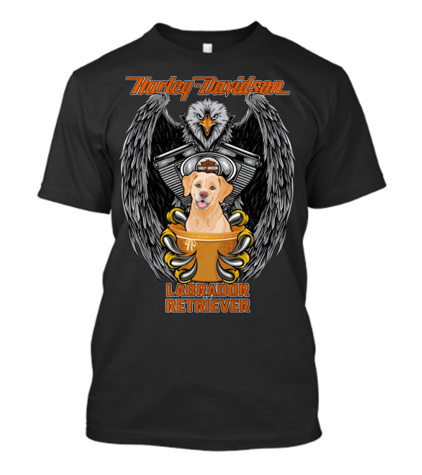 Harley Davidson Labrador Retriever Eagle Motif T-Shirt