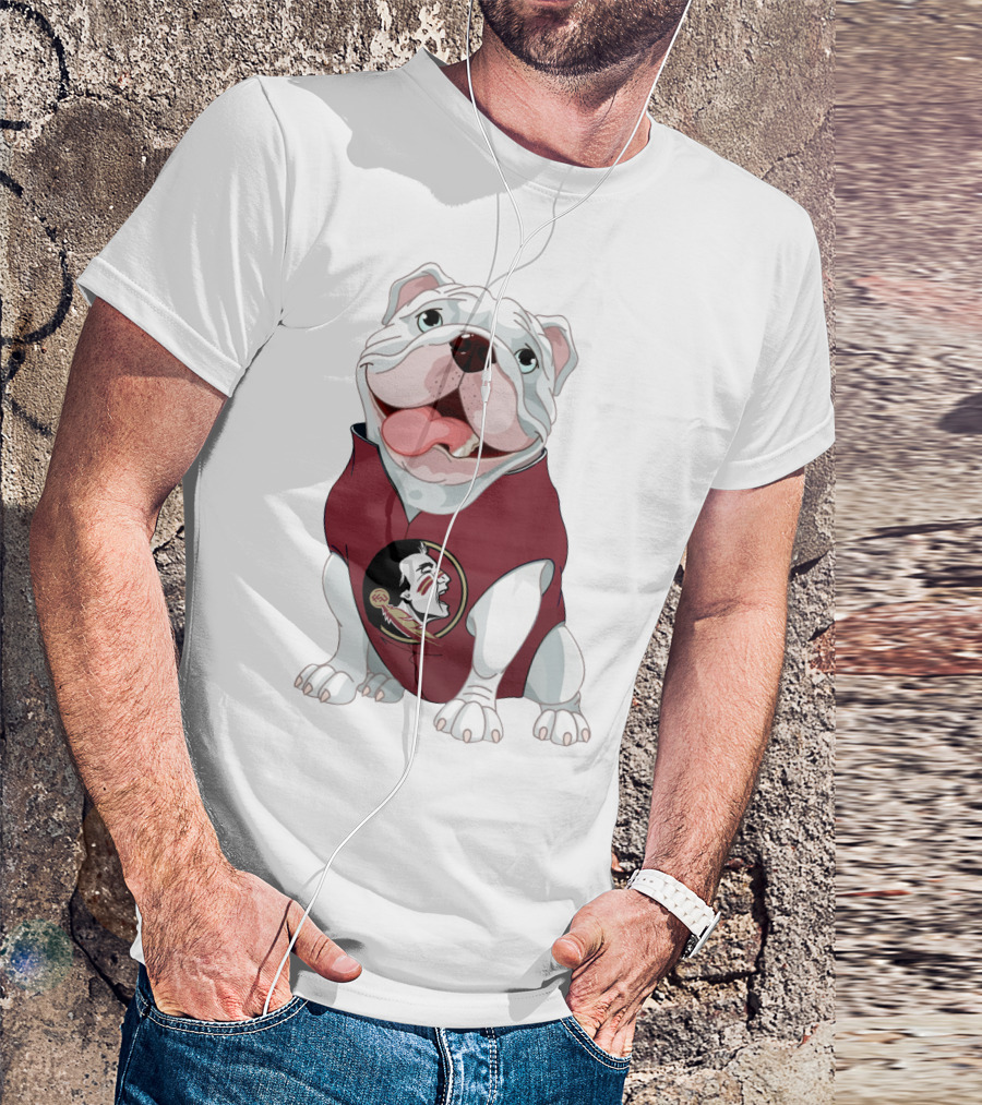 Florida State Seminoles Bulldog Mascot Wearing Team T-Shirt