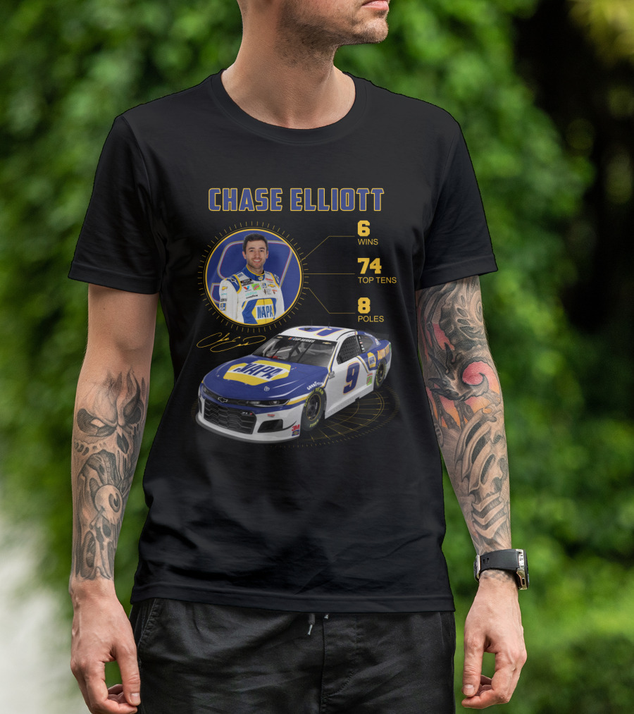 Chase Elliott 6 Wins 74 Top Tens 8 Poles Napa Racing Car T-Shirt