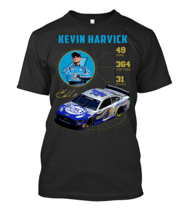 Kevin Harvick Nascar Busch Light 49 Wins 364 Top Tens 31 Poles T-Shirt