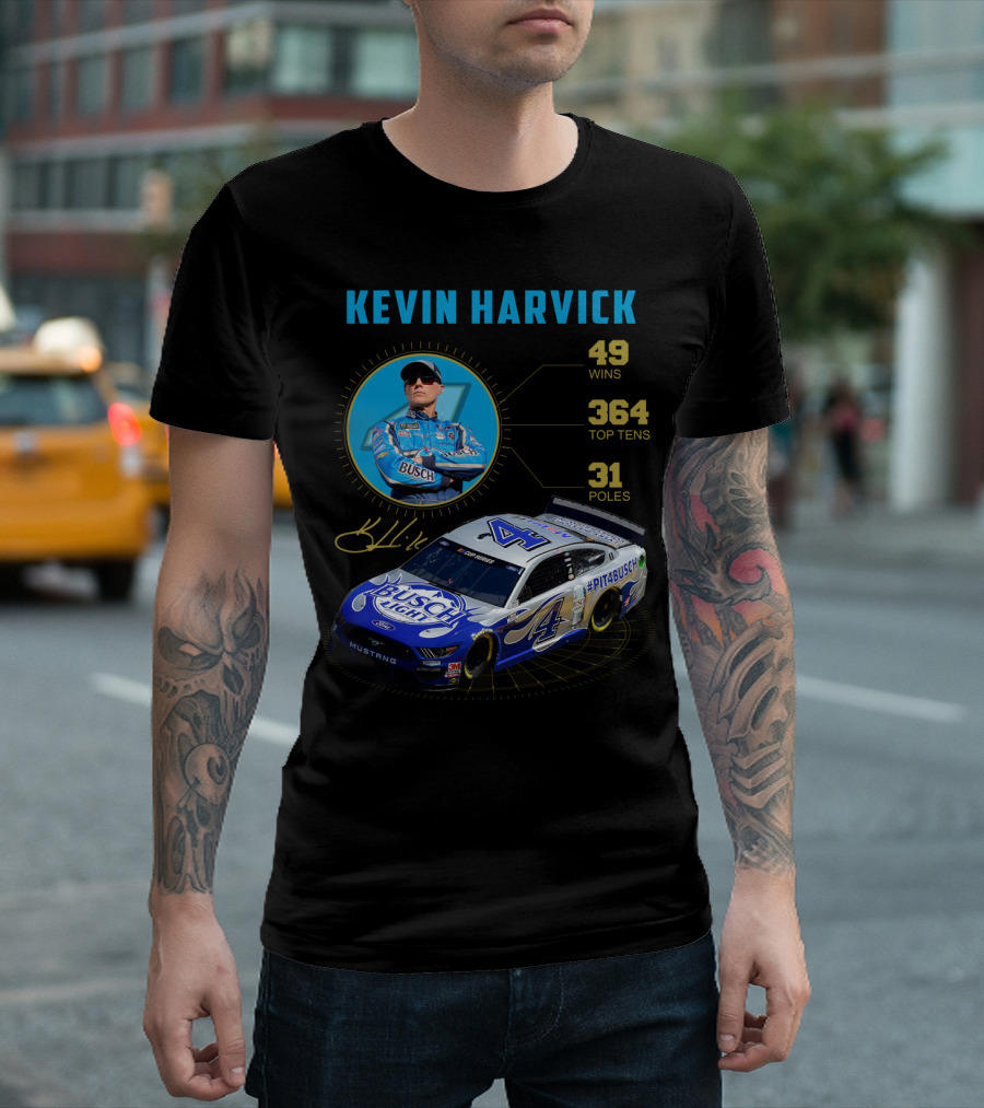Kevin Harvick Nascar Busch Light 49 Wins 364 Top Tens 31 Poles T-Shirt