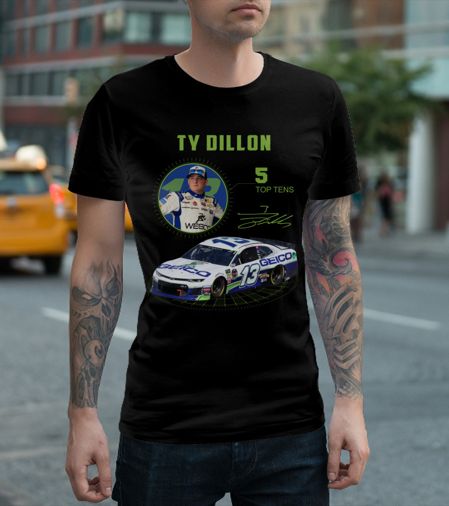 Ty Dillon Geico 13 Racing 5 Top Tens T-Shirt