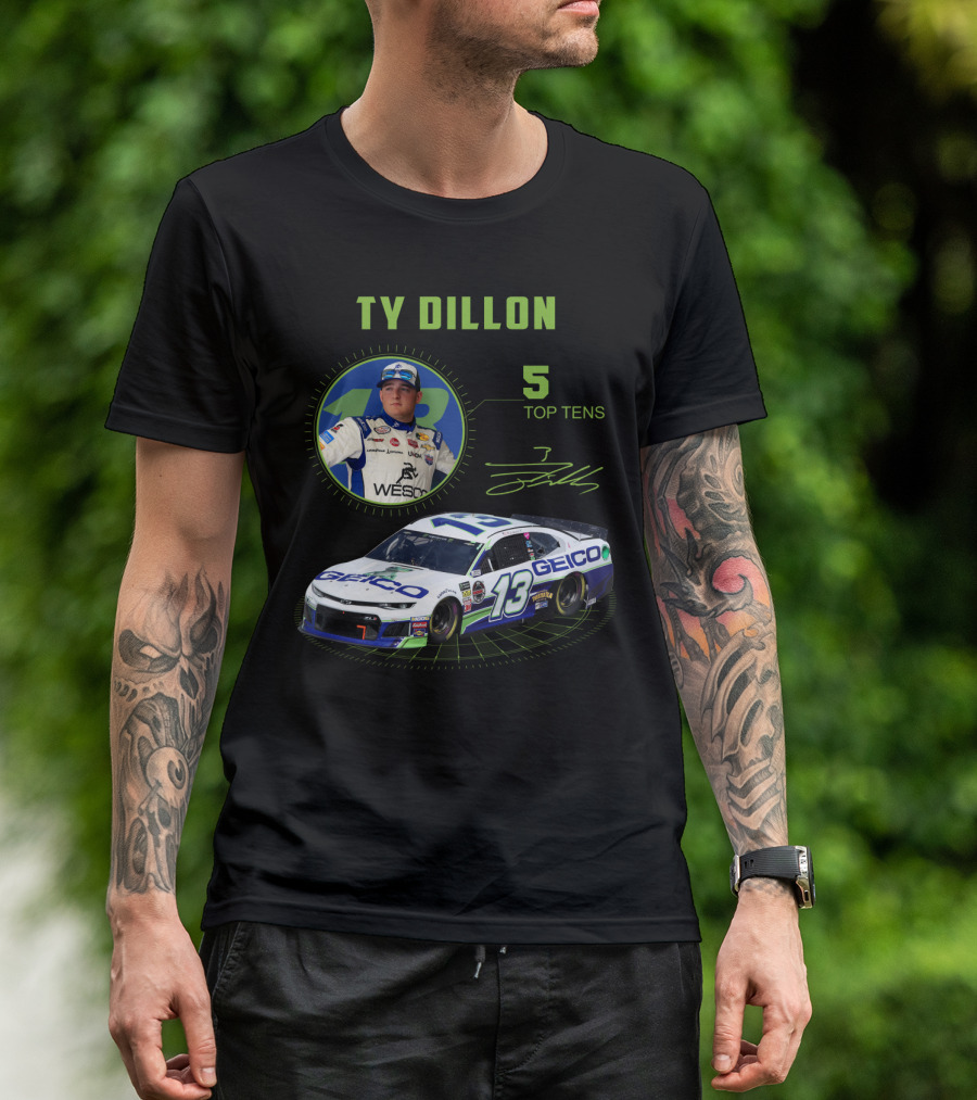Ty Dillon Geico 13 Racing 5 Top Tens T-Shirt