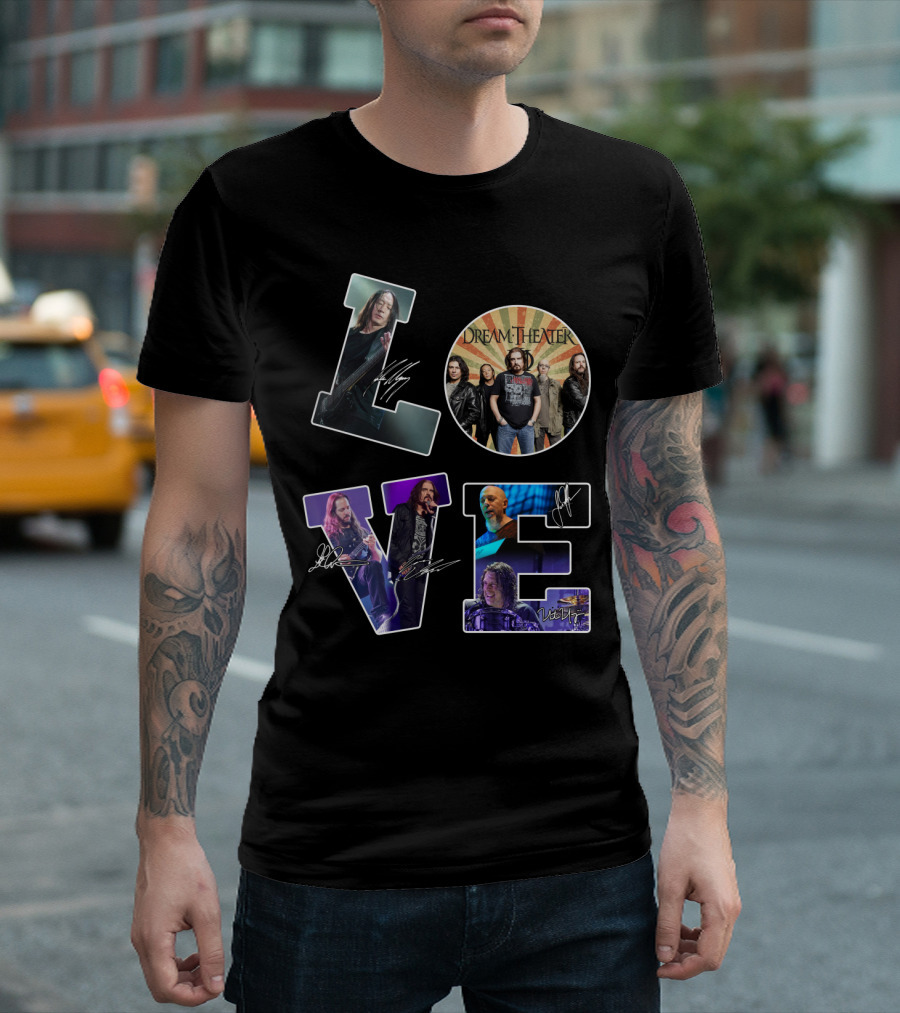 Love 76 Dream Theater Band Members Signatures T-Shirt