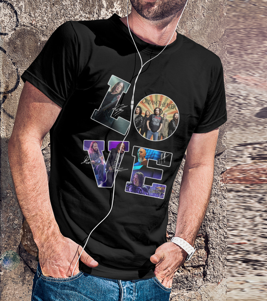 Love 76 Dream Theater Band Members Signatures T-Shirt
