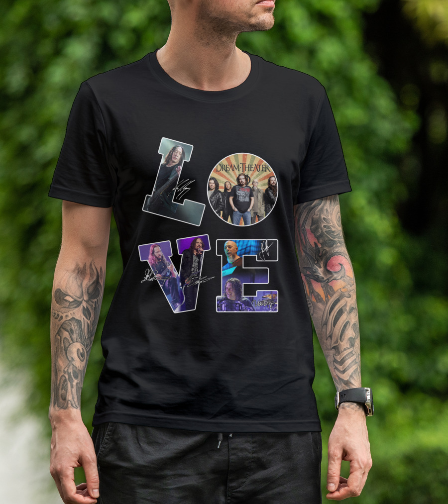 Love 76 Dream Theater Band Members Signatures T-Shirt