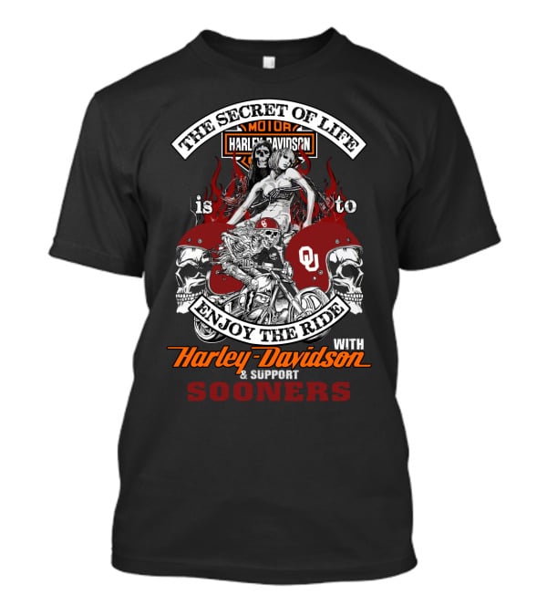 Harley Davidson Motorcycles Support Sooners Enjoy The Ride T-Shirt
