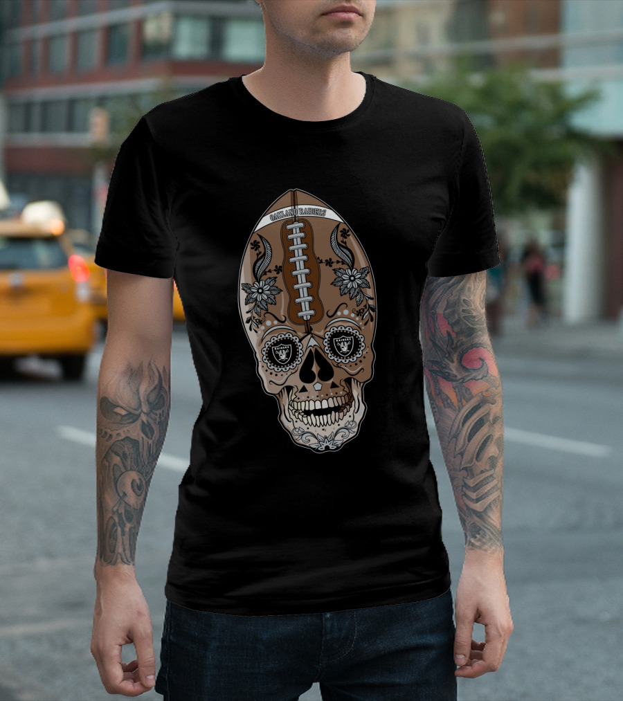 Oakland Raiders Football Skull Design 97 01 Or T-Shirt