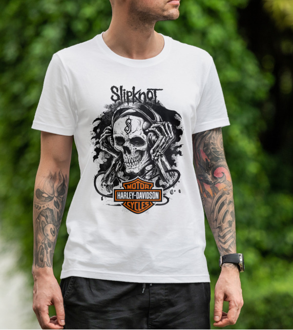 Slipknot Harley Davidson Cycles Skull T-Shirt