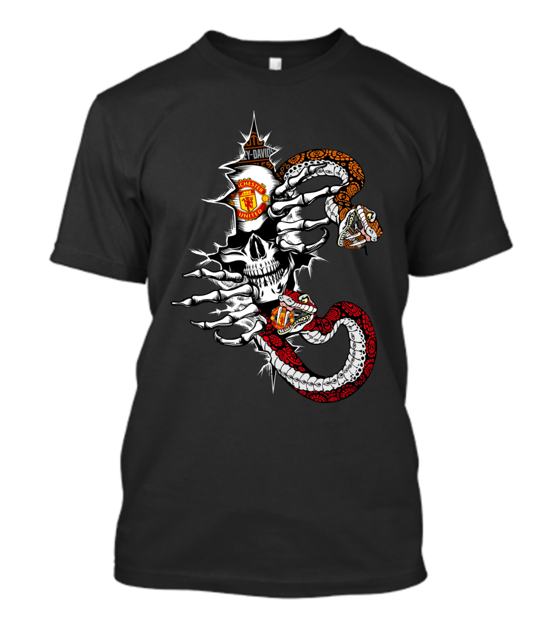 Manchester United Skull And Snake Nha 107 Mu T-Shirt