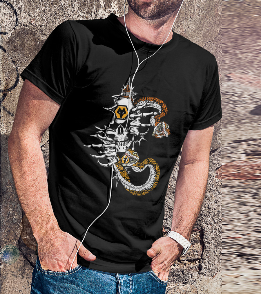 Skull Snake Wolverhampton Wanderers Badge T-Shirt