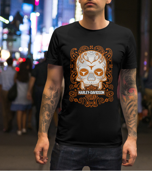 Harley Davidson Cycles Longhorn Skull T-Shirt