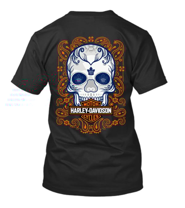 Harley Davidson Cycles Toronto Maple Leafs Nhl Skull T-Shirt