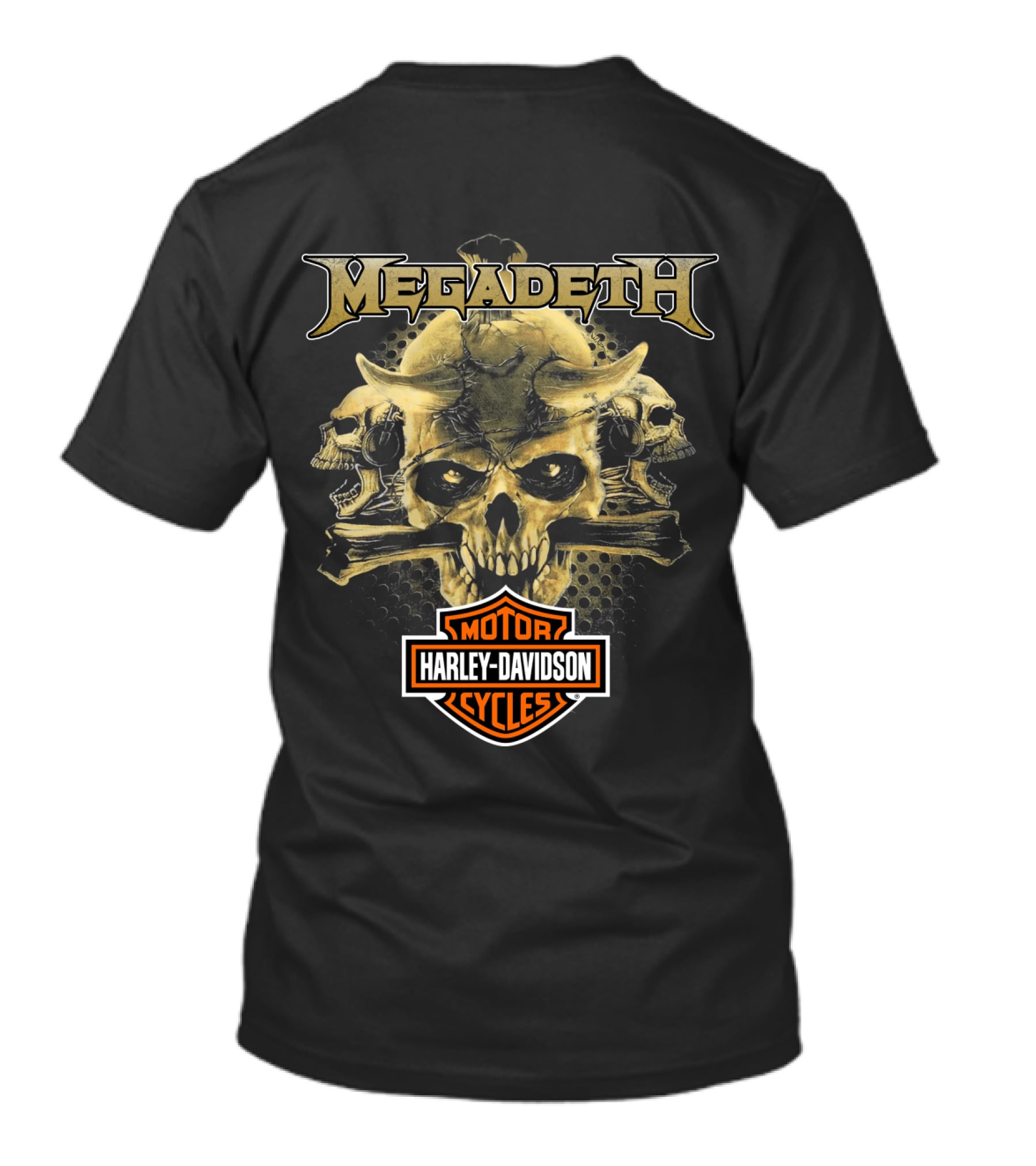 Megadeth Harley Davidson Motor Cycles Skull Art T-Shirt