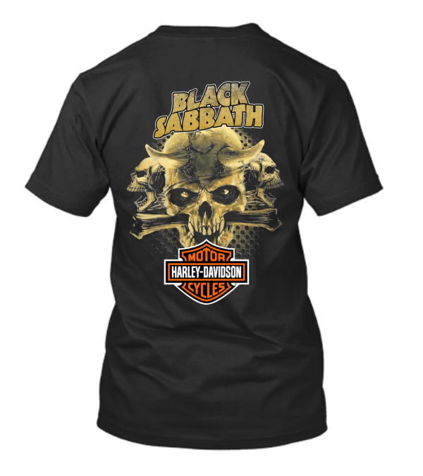 Black Sabbath Harley Davidson Motor Cycles Skull T-Shirt