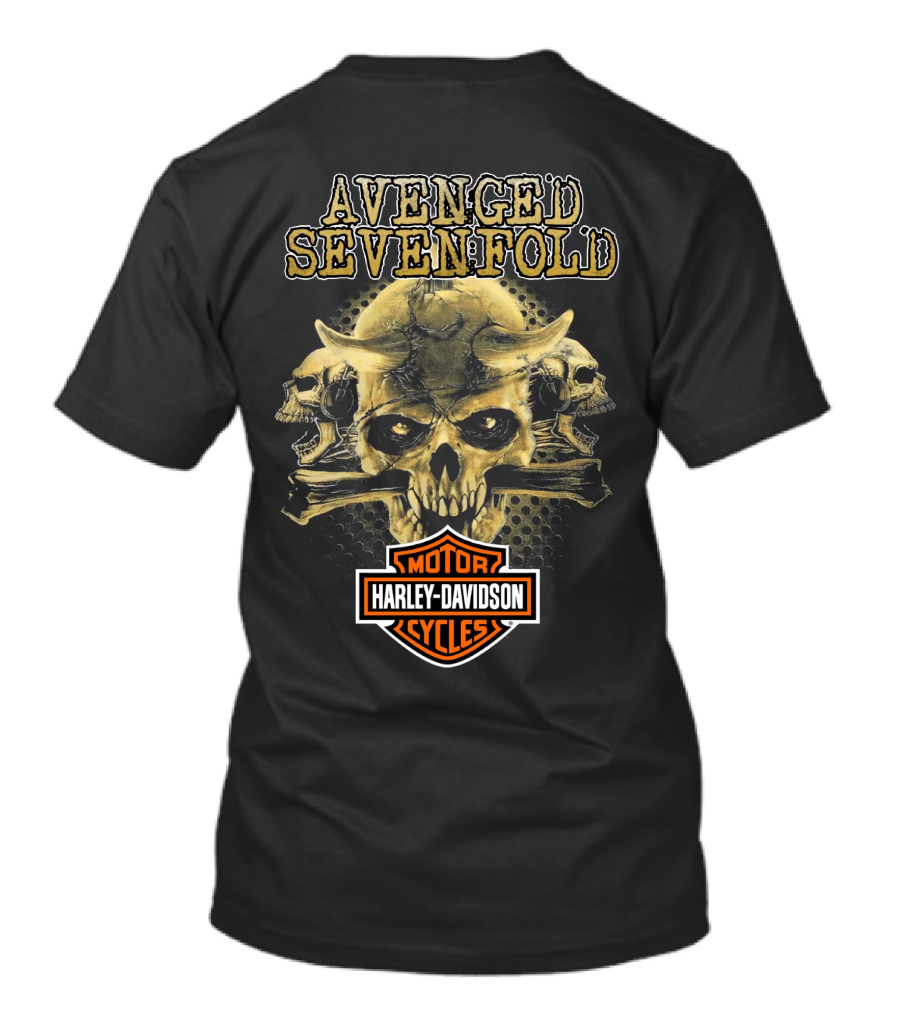 Avenged Sevenfold Harley Davidson Motor Cycles Skull T-Shirt