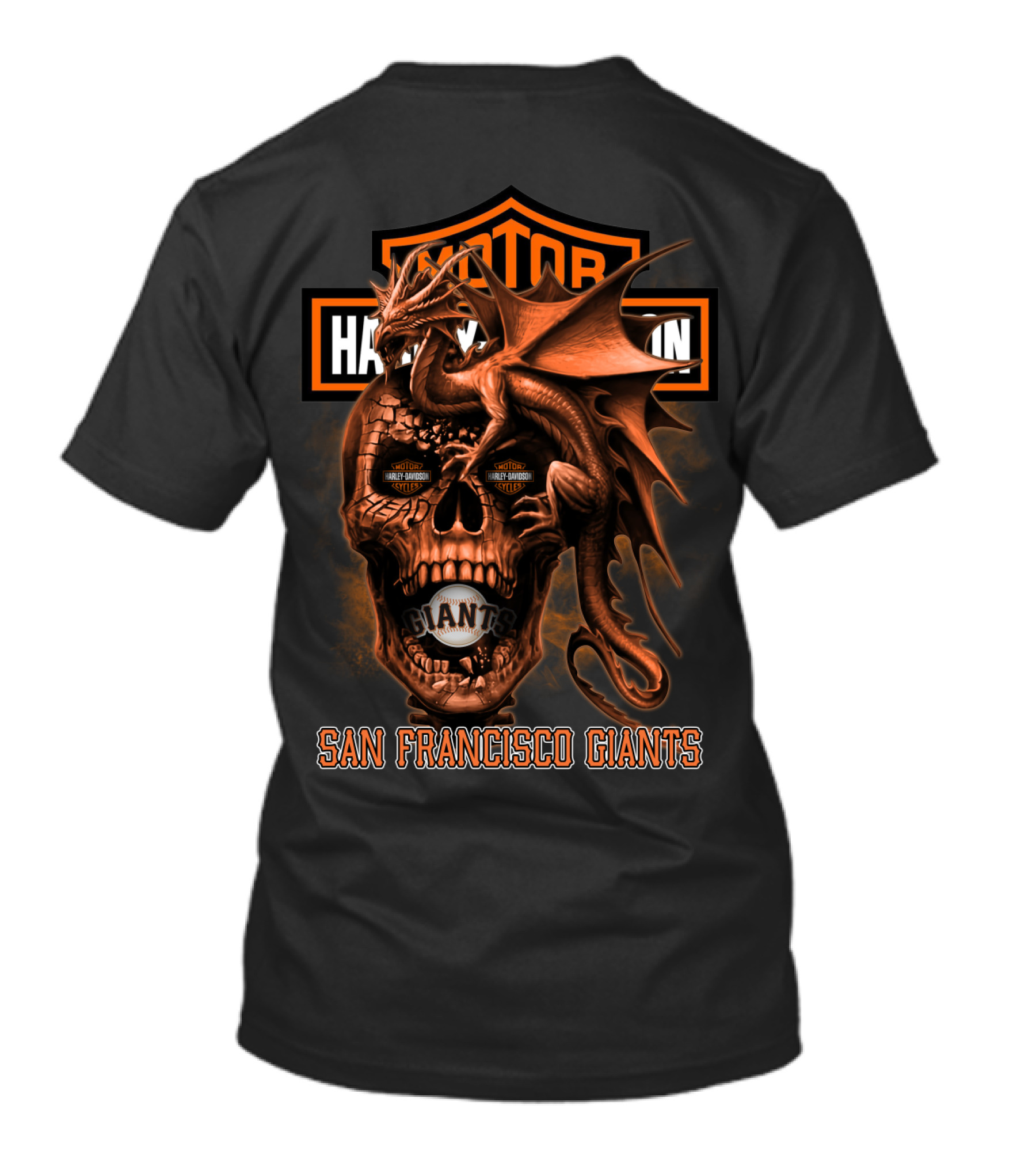 Harley Davidson Dragon Skull Giants San Francisco 111 T-Shirt