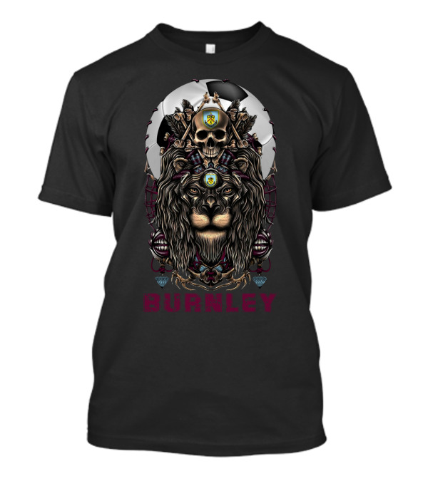 Burnley Football Club Lion And Skull Emblem Artwork T-Shirt