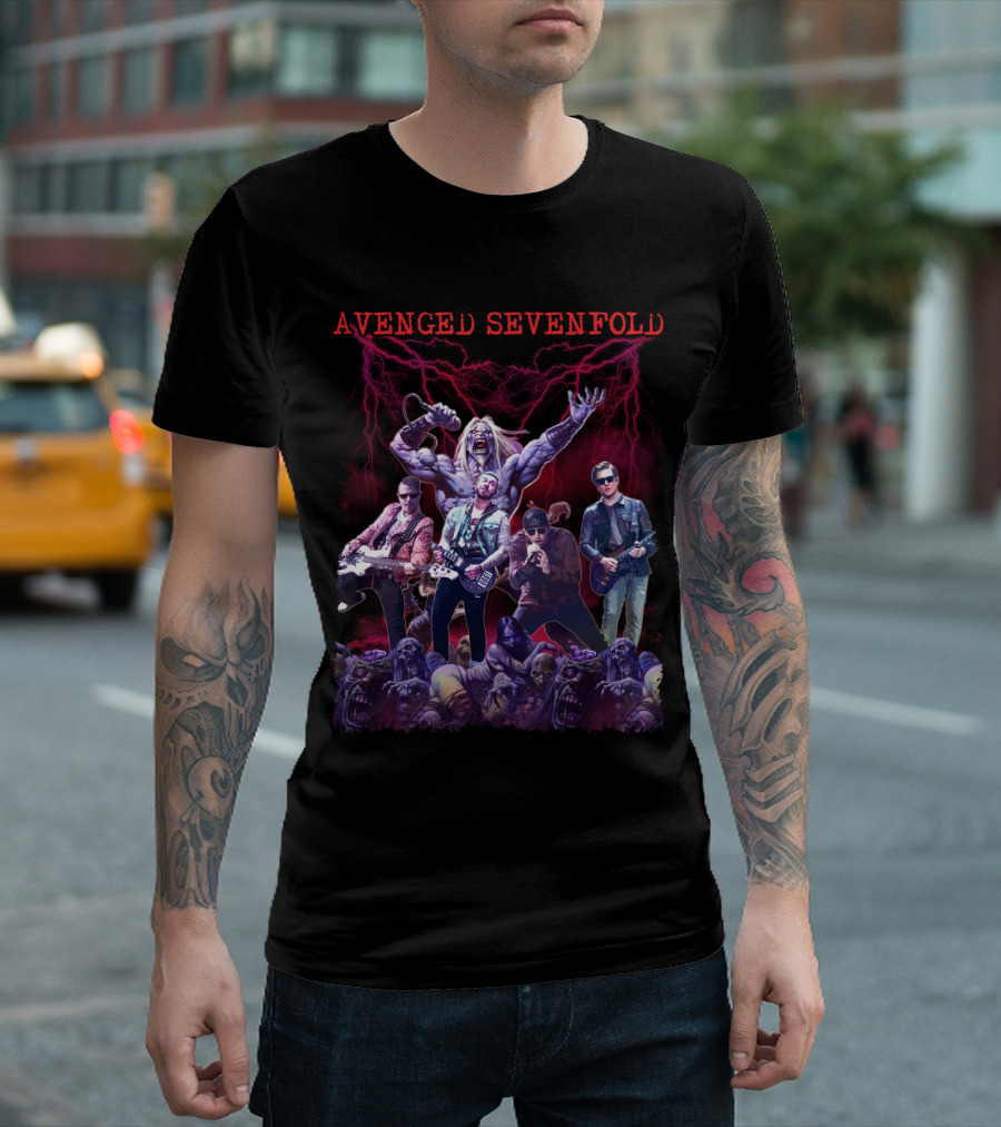 Avenged Sevenfold Thunderous Rock Performance With Zombie Horde T-Shirt