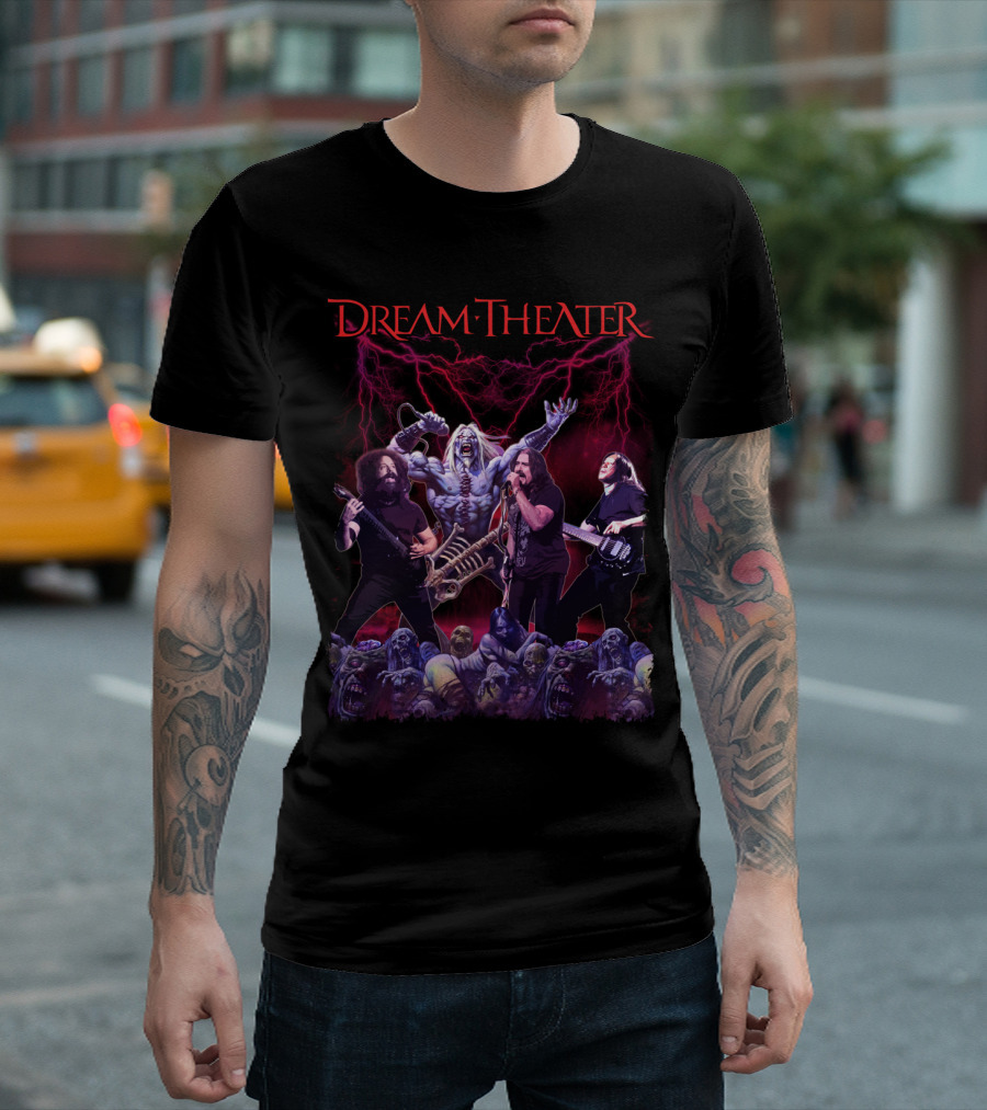 Dream Theater Zombie Concert Fantasy With Electric Lightning Effects T-Shirt