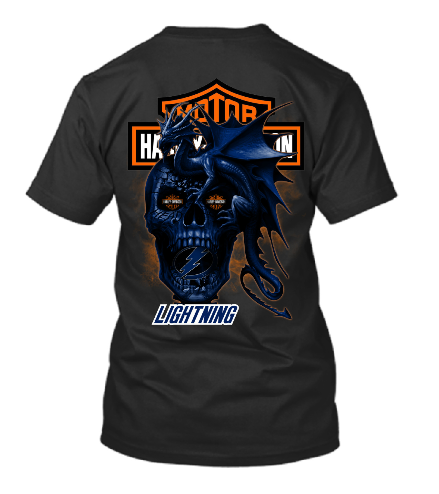 Motor Harley Davidson Lightning Skull Dragon Tampa Bay 111 T-Shirt