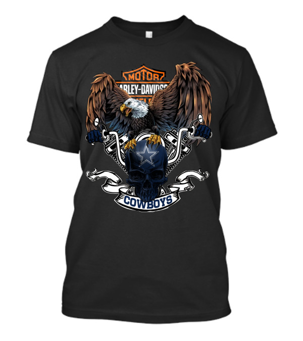 Harley Davidson Nfl Dallas Cowboys Skull Eagle T-Shirt