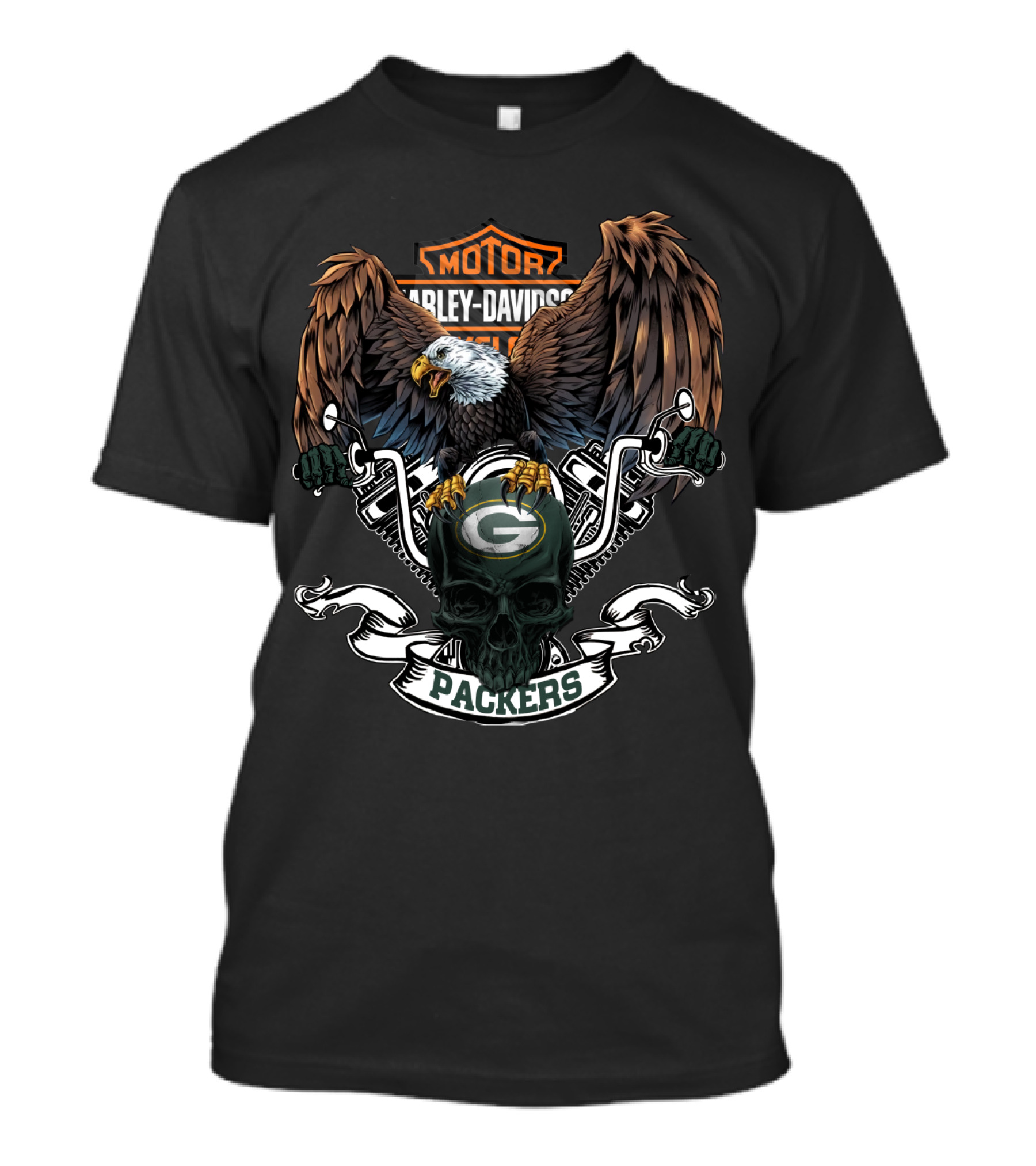 Motor Harley Davidson Eagle Green Bay Packers T-Shirt