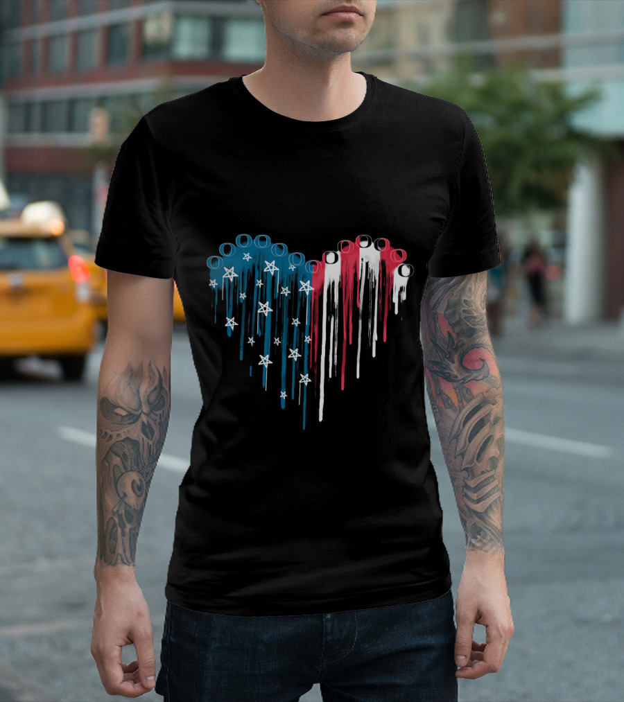 Oregon Ducks Stars And Stripes Heart T-Shirt
