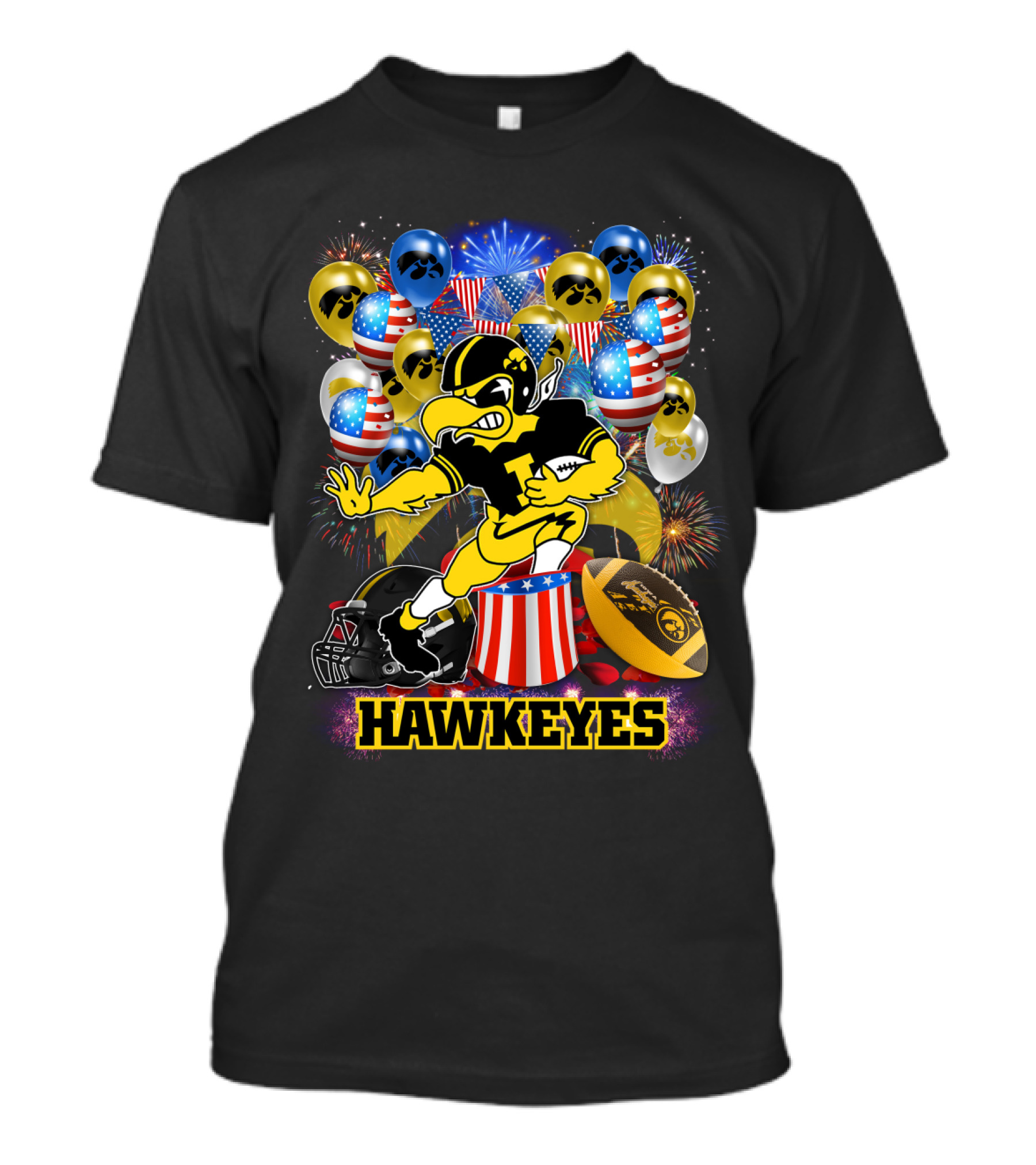 Ncaa Iowa Hawkeyes Football Celebration Balloons Fireworks T-Shirt