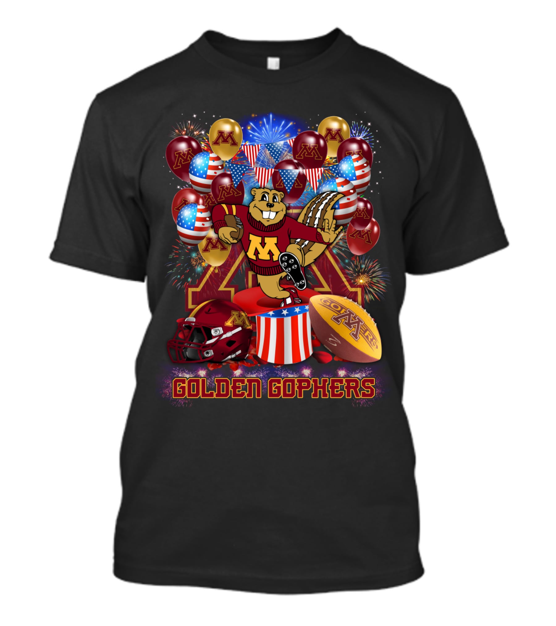 Ncaa2 Minnesota Golden Gophers Fireworks Celebration Mascot T-Shirt