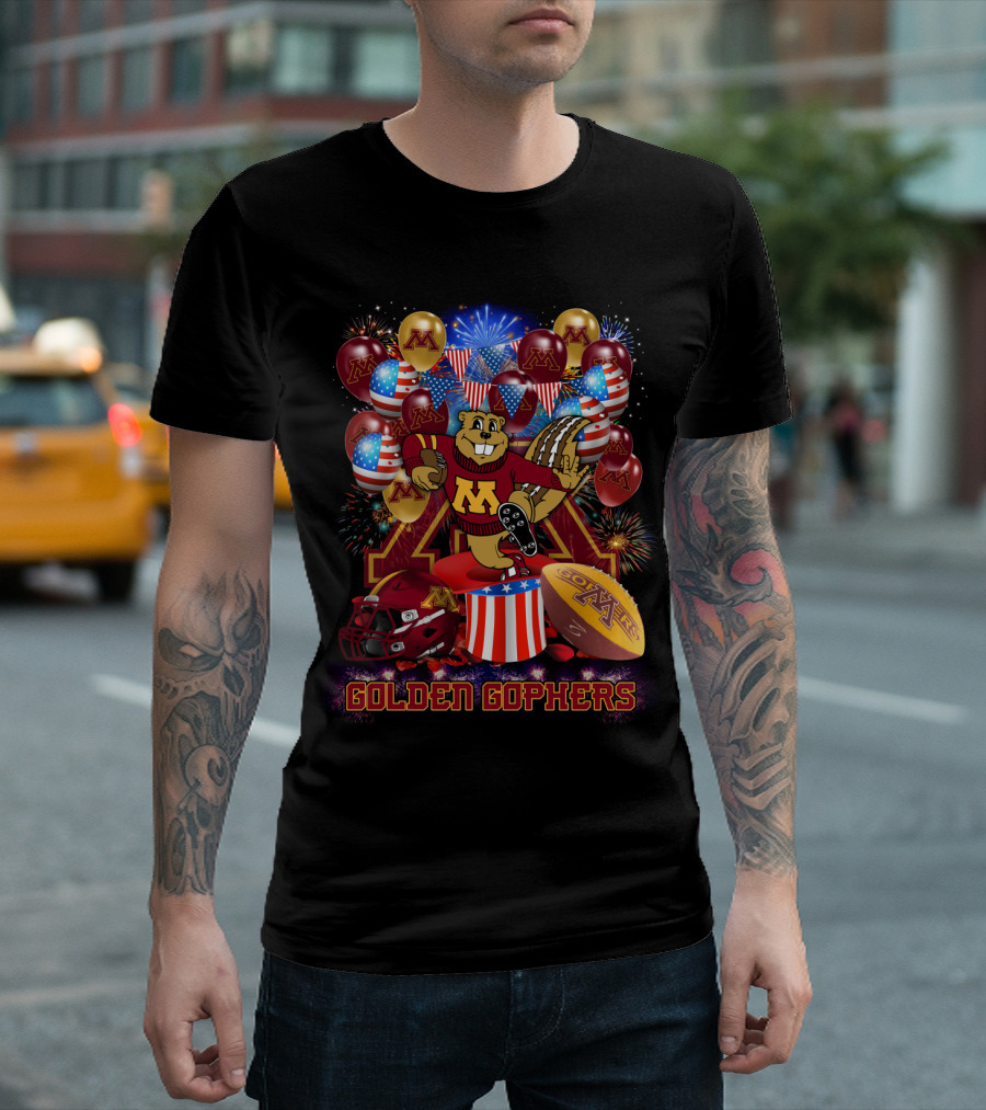 Ncaa2 Minnesota Golden Gophers Fireworks Celebration Mascot T-Shirt
