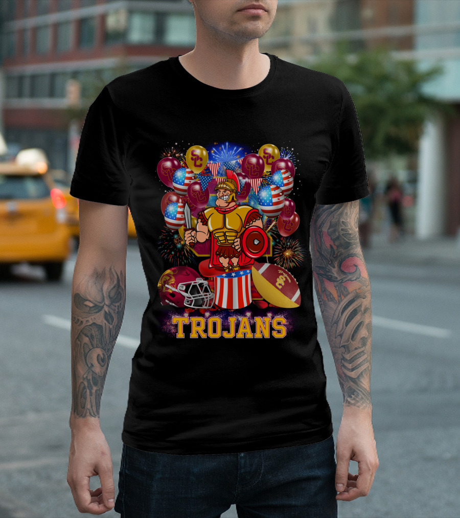 Ncaa2 Usc Trojans Football Fireworks Celebration T-Shirt
