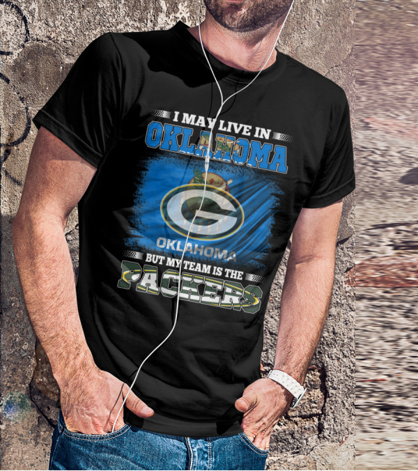 Oklahoma Loyalty To Packers Team With Oklahoma Flag And Packers T-Shirt