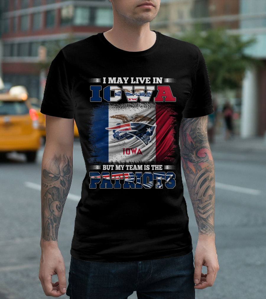 Iowa Residents Supporting the New England Patriots Flag T-Shirt