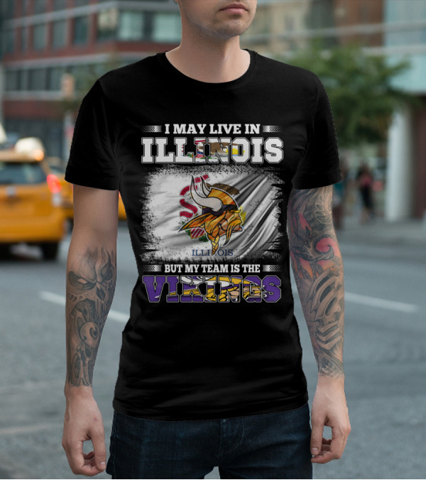 Illinois Loyalty With Vikings Team Pride Flag T-Shirt