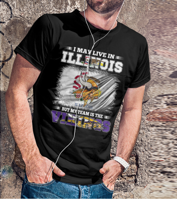 Illinois Loyalty With Vikings Team Pride Flag T-Shirt