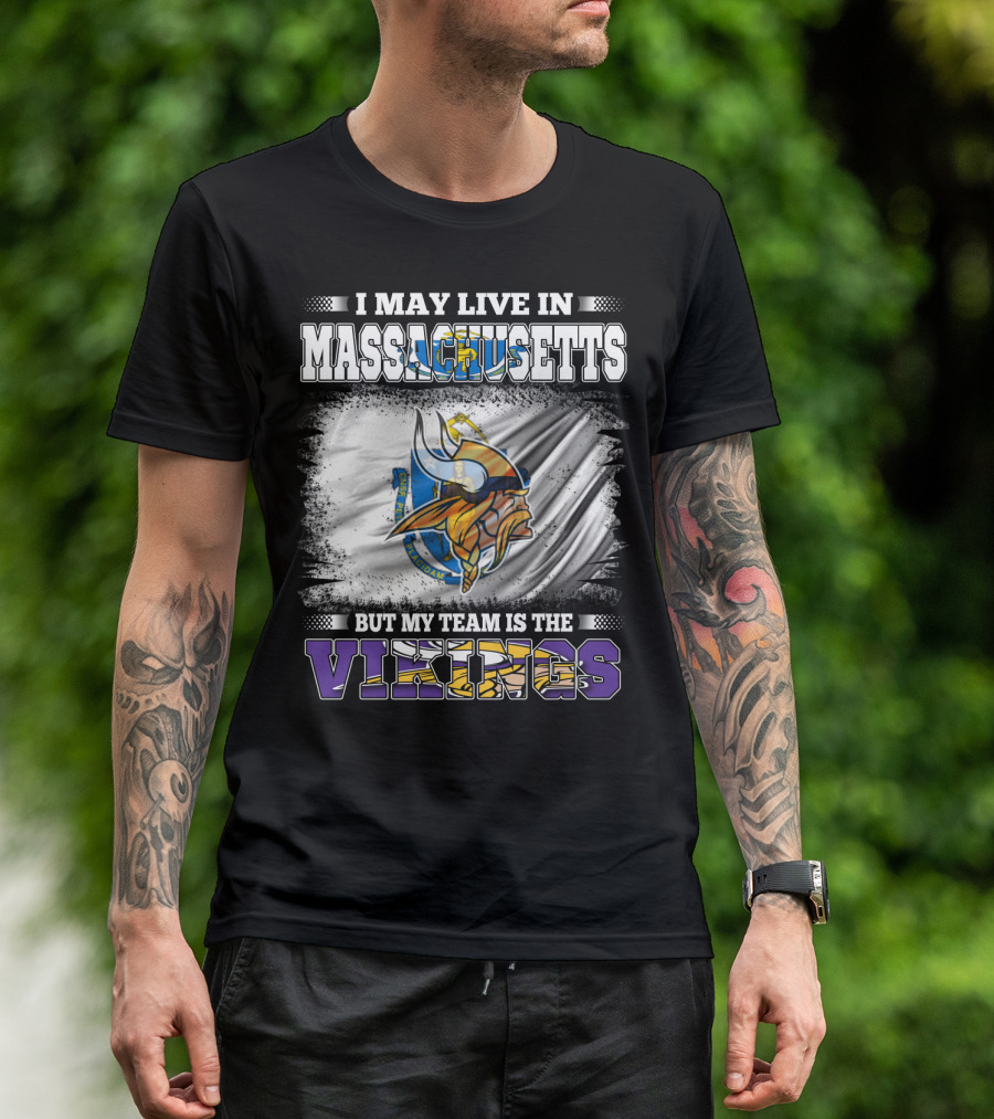 Massachusetts Pride NFL Vikings Team Loyalty Fan T-Shirt