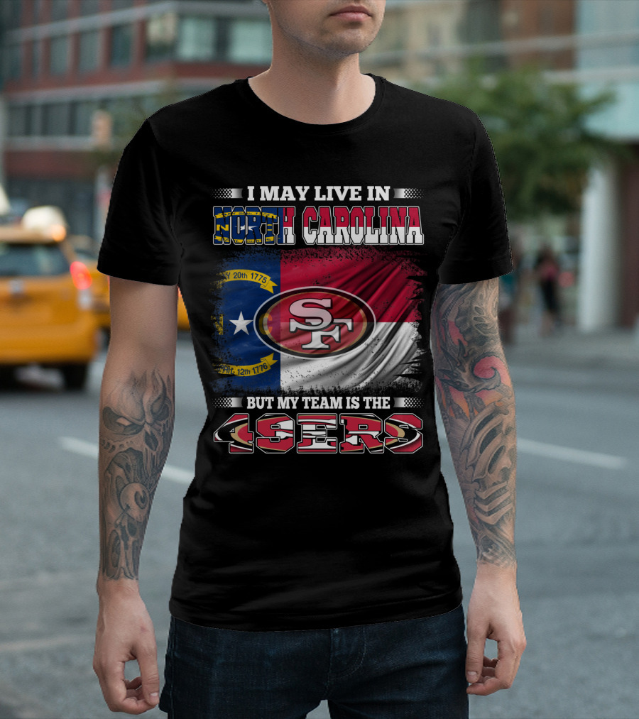 North Carolina Pride Meets 49ers Loyalty with State Flag and Team T-Shirt