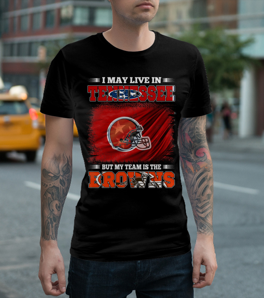 Tennessee Fan Loyalty Browns Football Team Helmet T-Shirt