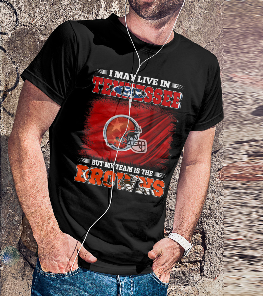 Tennessee Fan Loyalty Browns Football Team Helmet T-Shirt