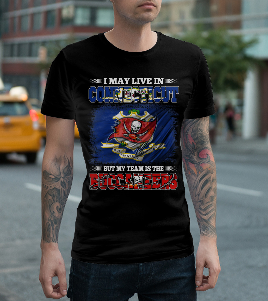 Connecticut Resident Loyal To Buccaneers With Crest And Skull Emblem T-Shirt