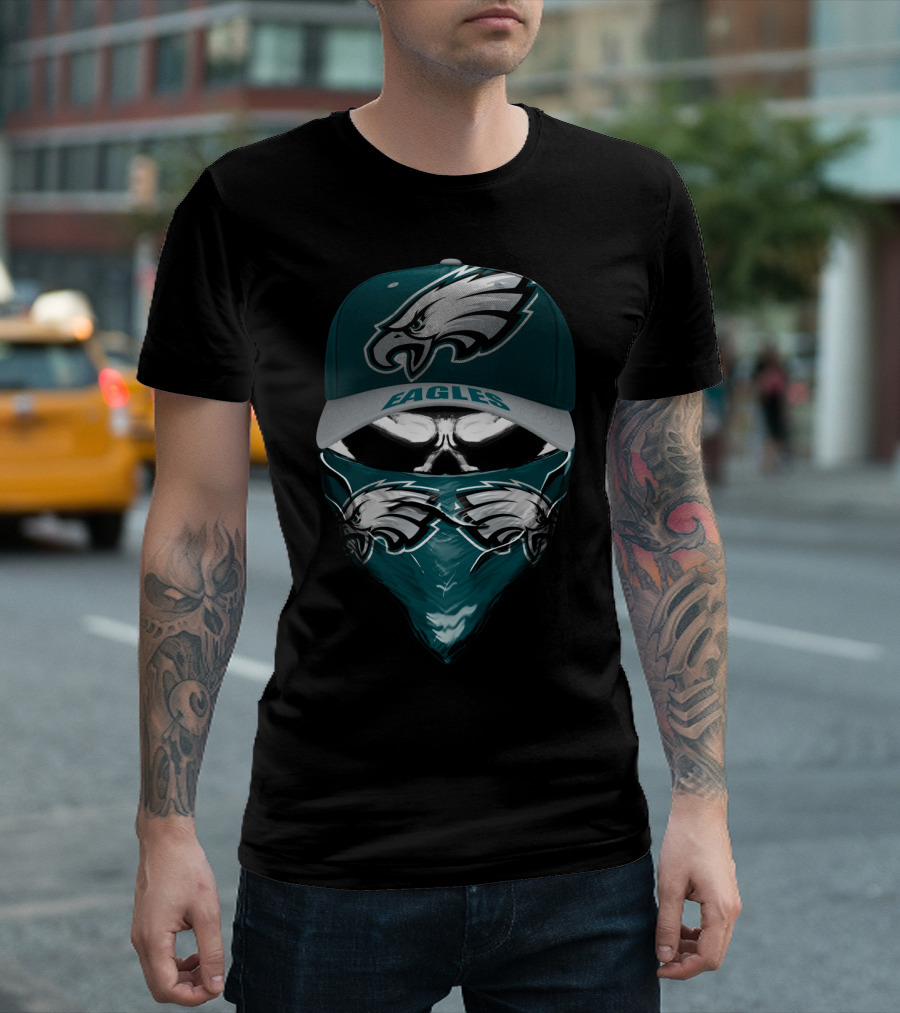 Philadelphia Eagles Eagles Logo Hat And Bandana Face Gear T-Shirt