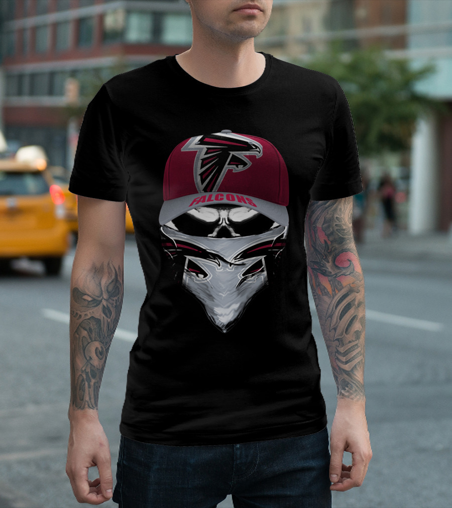 Falcons Atlanta Falcons Logo Skull Face Bandana And Cap T-Shirt