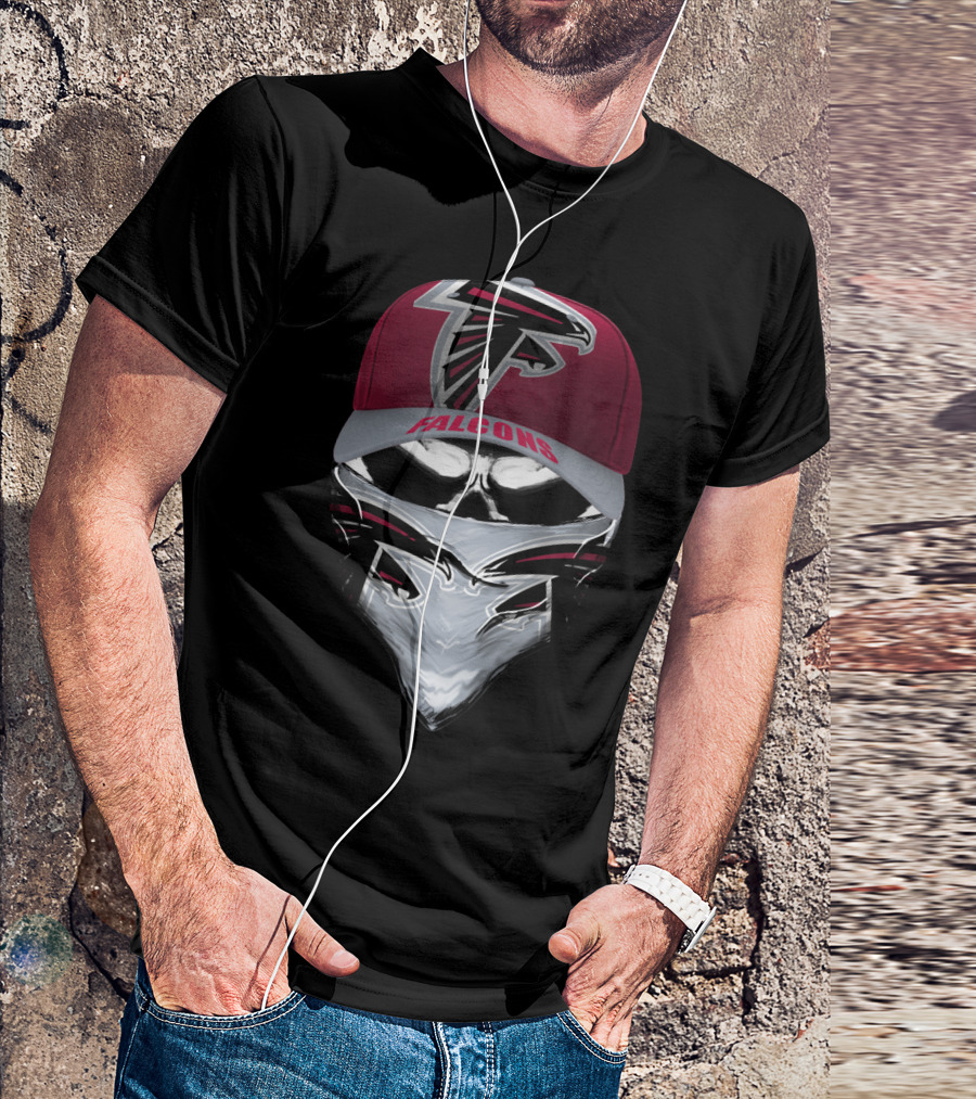 Falcons Atlanta Falcons Logo Skull Face Bandana And Cap T-Shirt