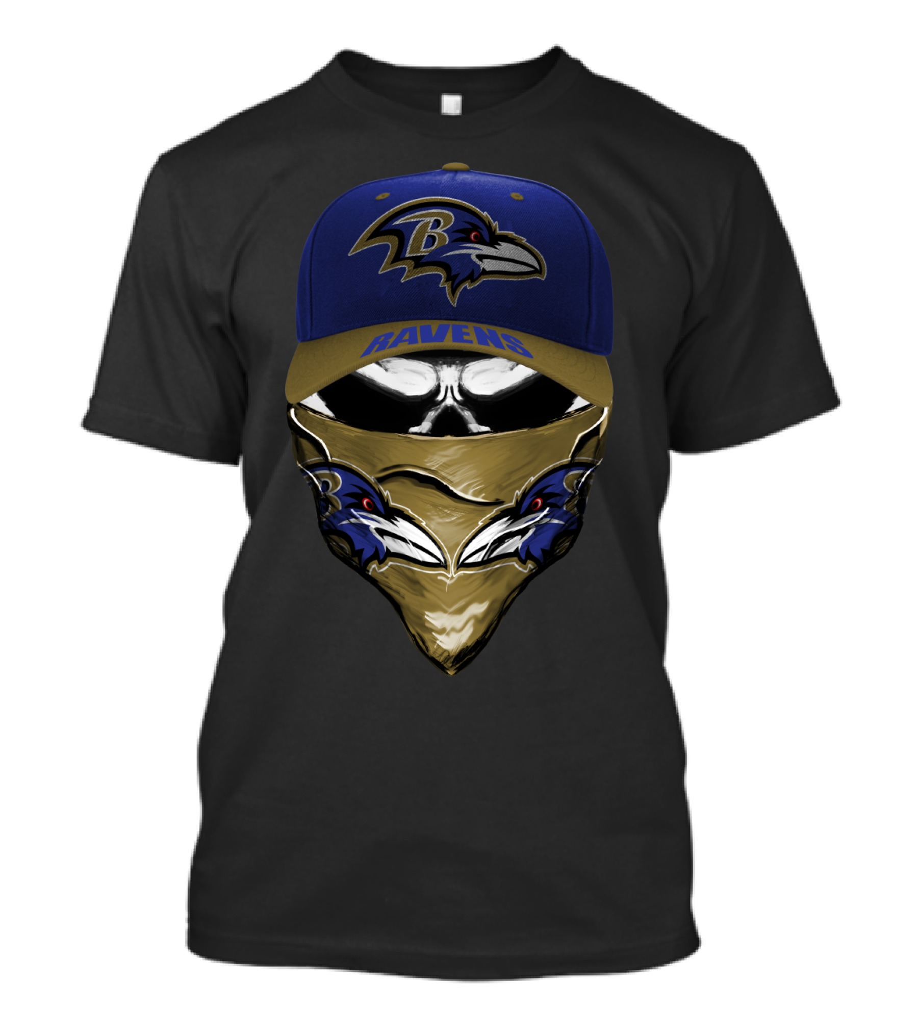 BALTIMORE RAVENS RAVENS Hat And Bandana T-Shirt