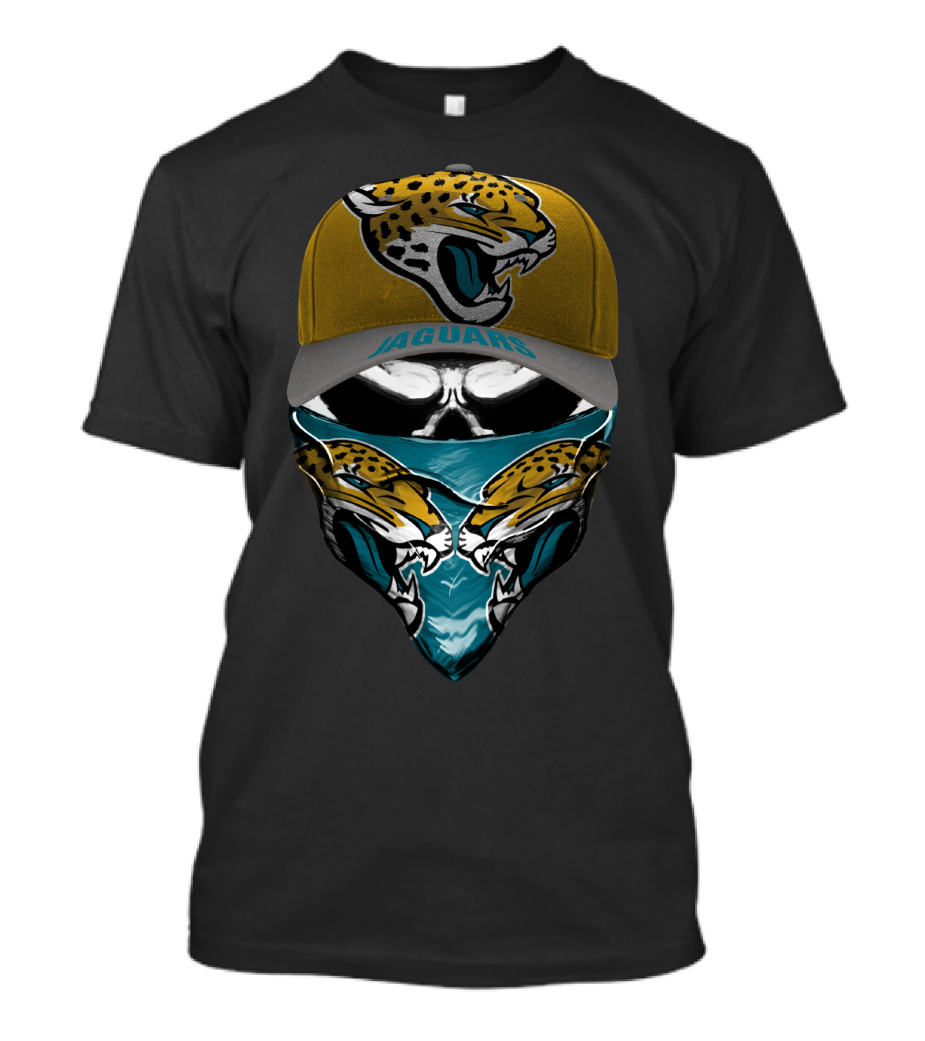 Jacksonville Jaguars Fierce Logo Hat And Bandana Combo T-Shirt