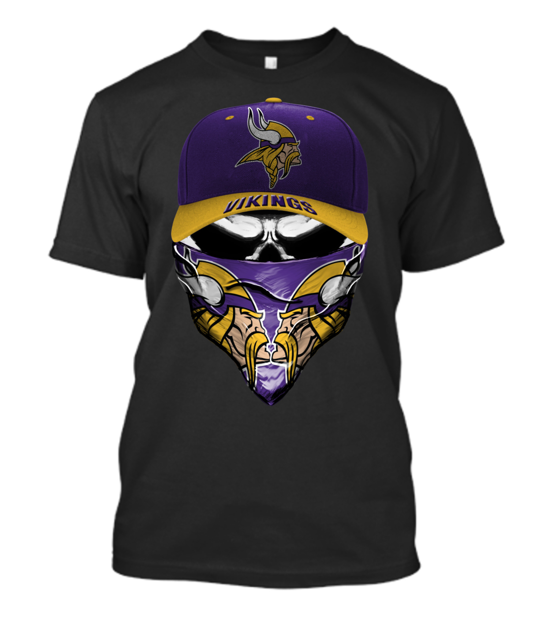 MINNESOTA VIKINGS VIKINGS Purple Hat With Viking Logo And Mask T-Shirt