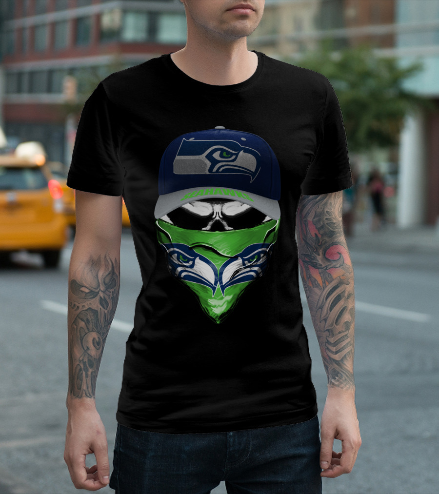 Seattle Seahawks Cap And Mask T-Shirt